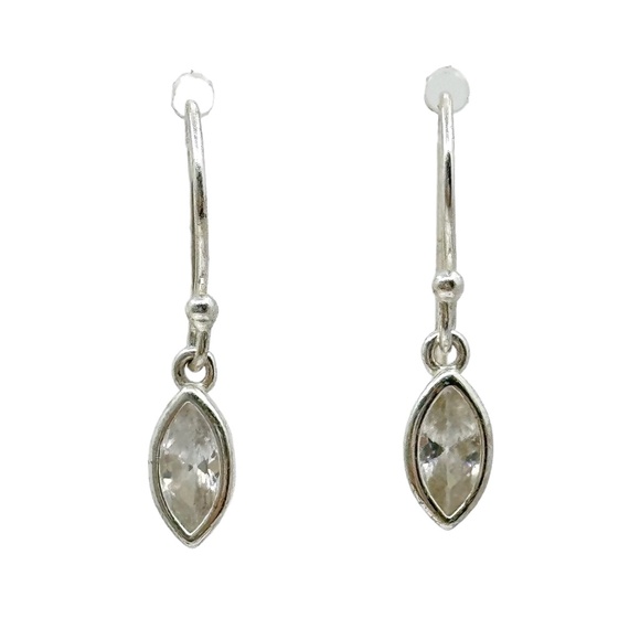 Sterling silver Cubic Zirconia drop earrings - GM289 - Picture 1 of 3